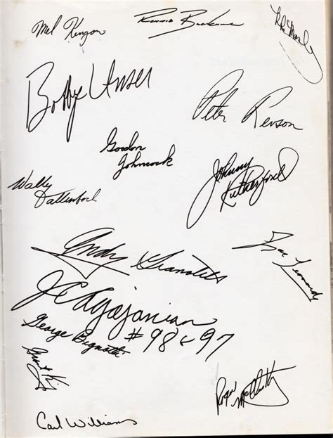 Old Indianapolis 500 Signatures Indycar