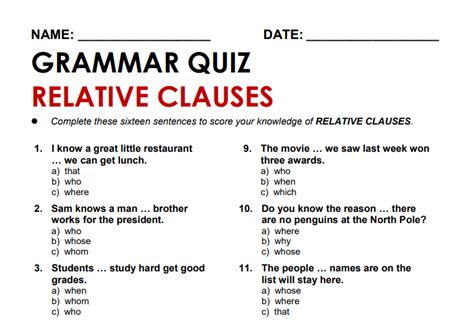 Relative Clauses 7 Of The Best Worksheets Examples And Resources For