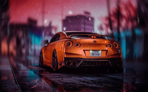 Support us by sharing the content, upvoting wallpapers on the page or sending your own background. Wallpaper of Nissan GT-R Premium, Car, Orange, Rain ...