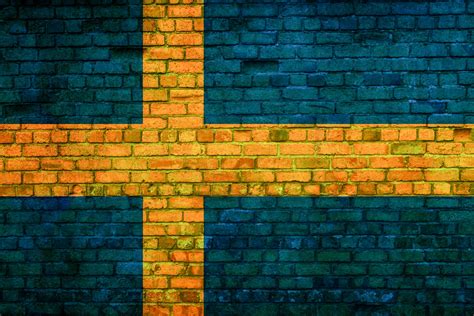 Sweden Flag Painted On Brick Wall Free Stock Photo Public Domain Pictures