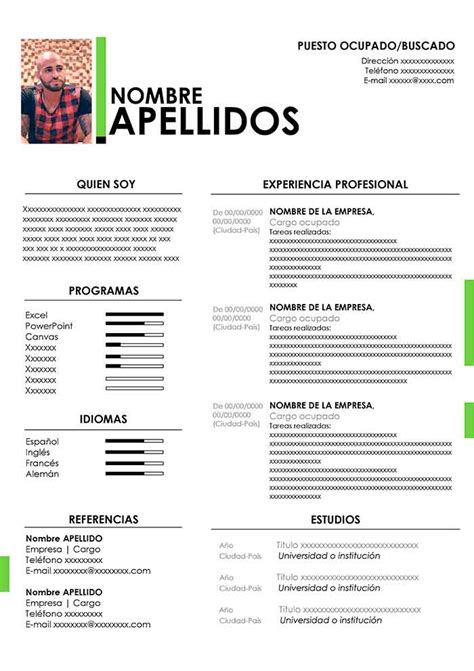 Ejemplos De Resume Modernos En Espanol