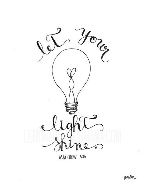 Let Your Light Shine Vintage Lightbulb Print Etsy 15 Bible Doodling