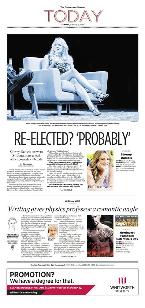 Features Front Page For Feb 22 2020 The Spokesman Review