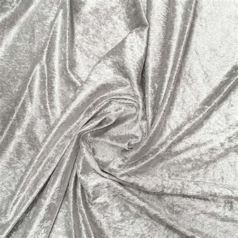 Silver Crushed Velvet Fabric 150cm Fabric From Chair Cover Depot Ltd Uk