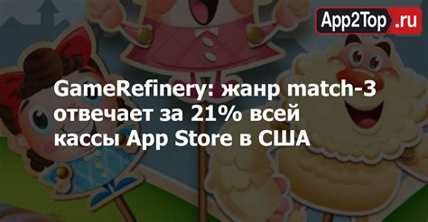 Gamerefinery жанр Match 3 отвечает за 21 всей кассы App Store в США