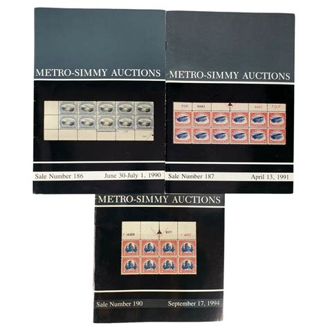 Metro Simmy Stamps Books Auctions THREE Advertisements 1990 1991 1994の
