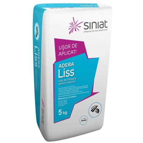 Glet De Finisare Pe Baza De Ipsos 5 Kg • Siniat Adera Liss Brico Dépôt