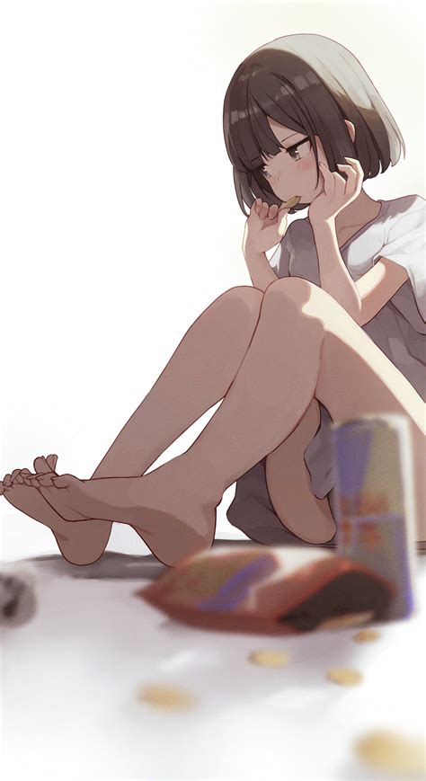 Masaüstü Anime Girls Kısa Saç Fantezi Kız Ayak Foot Fetishism