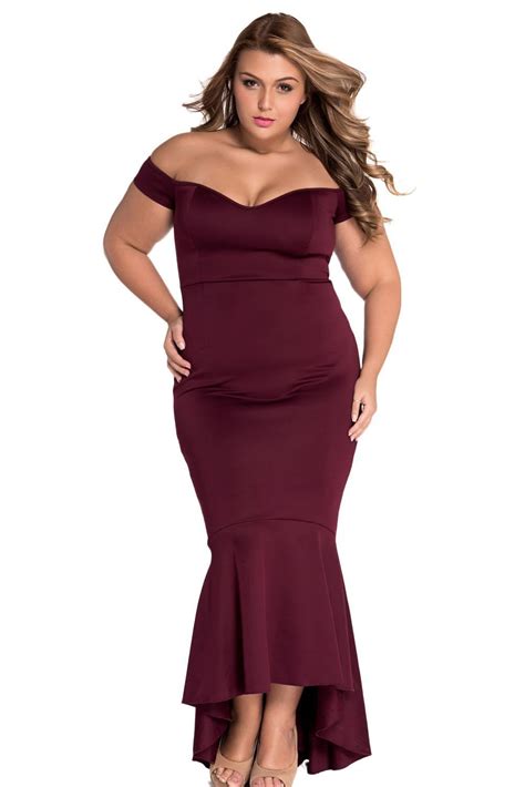 Maroon Beautiful Party Off Shoulder Mermaid Eveningdress