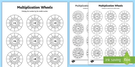 Multiplication Wheels Worksheet Teacher Made Twinkl