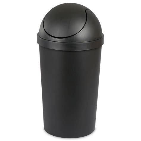 Sterilite 105 Gal Black Round Swing Top Trash Can 10869004 The Home