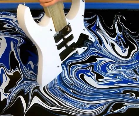 Swirl Painting Guitars Guitar Guitar Diy Hydro Dipping