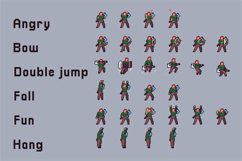 3 Character Sprite Sheets Pixel Art By Free Game Assets Gui Sprite