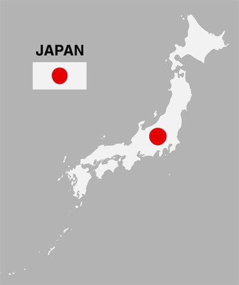 Bandera Del Mapa De Japón Vector Premium