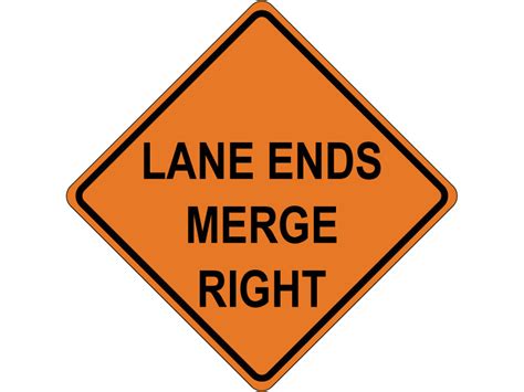 Lane Ends Merge Right Roll Up Signs Online Store