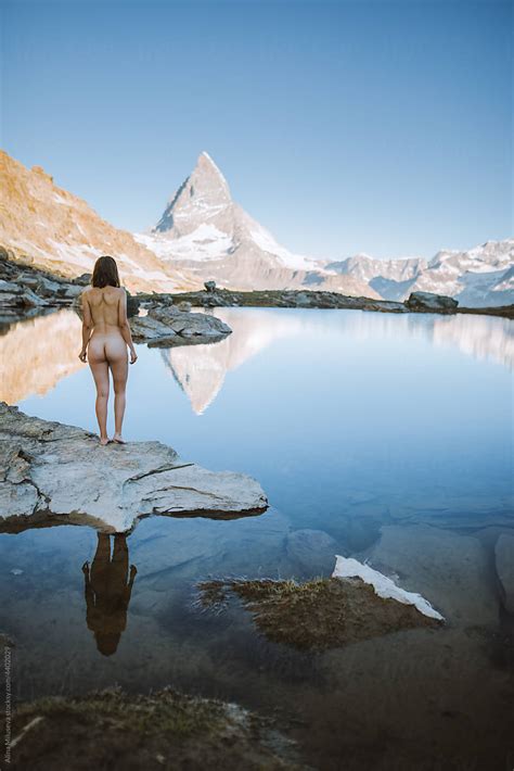 Babe Naked Woman At Lake Riffelsee In Swiss Alps By Stocksy Contributor Alina Miluseva
