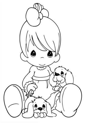 Coloring is a magnificent activity for your little one. Girl With Puppy coloring pages to download and print for free