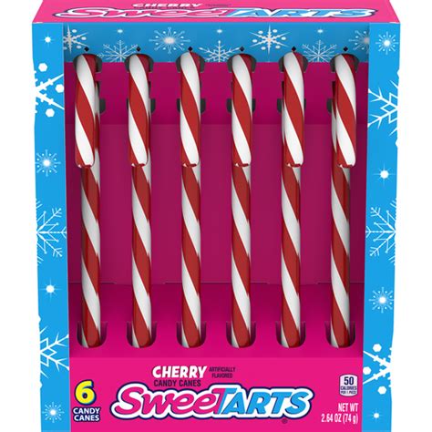 Sweetarts Cherry Holiday Candy Canes 6 Ct Box Shop Vista Foods