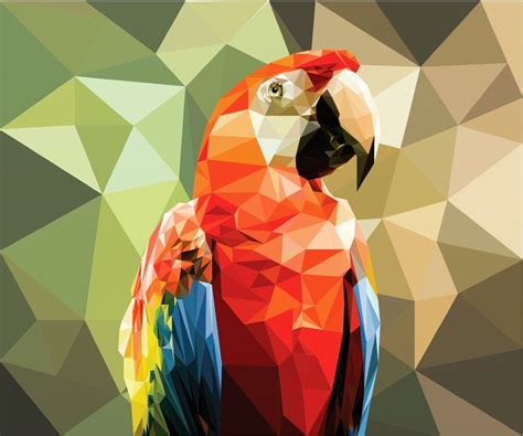 Low Poly Art Parrot Created Using Adobe Illustrator Cc Lowpolyart