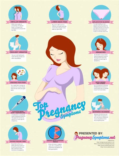11 Symptoms Of Pregnancy Infographic