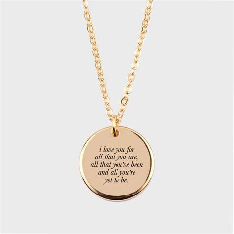 Quote Engraved Necklace