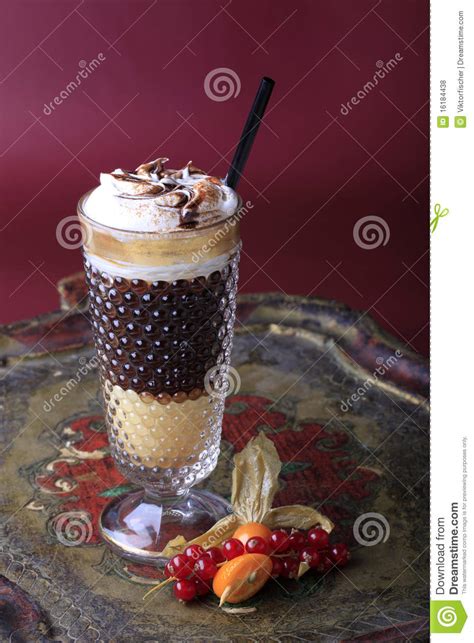 Liqueur Coffee With Whipped Cream Royalty Free Stock