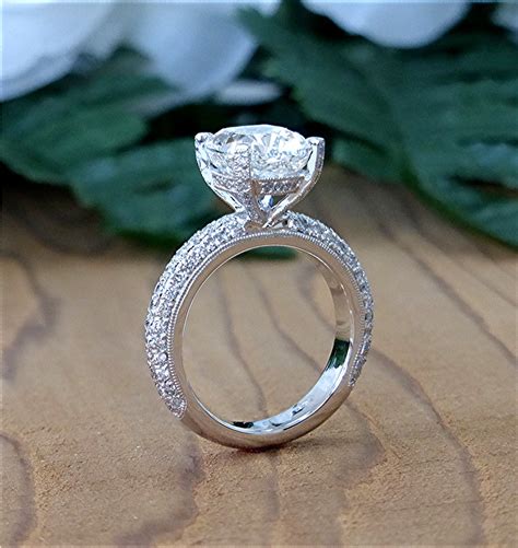 Three Carat Cushion Diamond Engagement Ring Limpid Jewelry