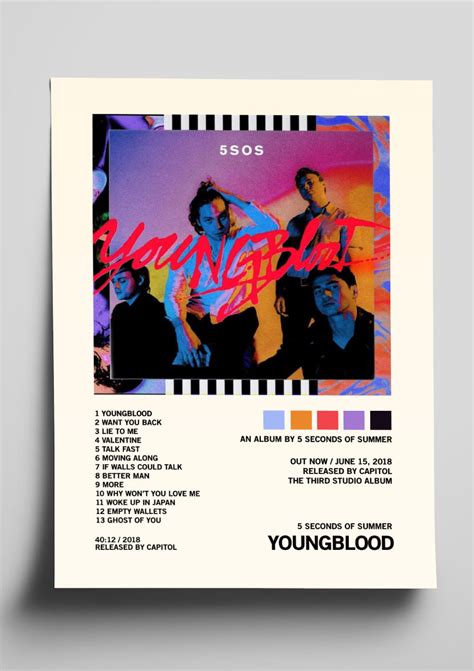 5 Seconds Of Summer Youngblood Tracklist Poster The Indie Planet