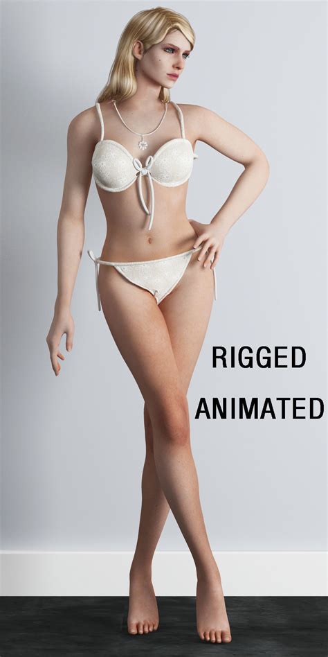3D Beach Rigged Bikini Girl CGTrader