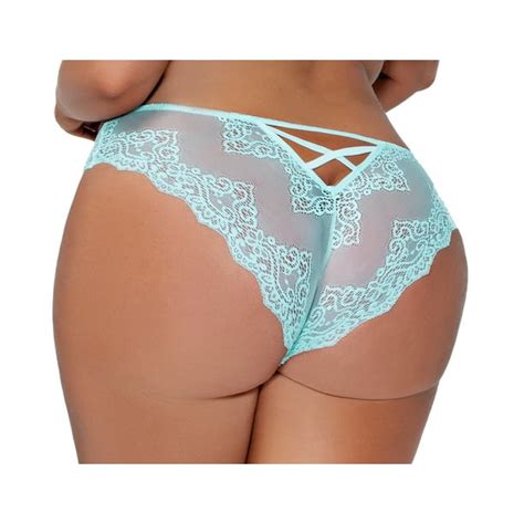 Lacy Line Lacy Line Sexy Strappy Back Mesh And Lace Plus Size Panties