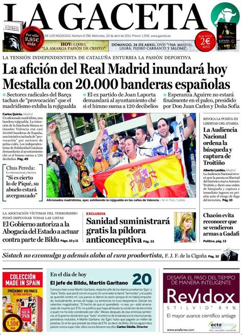 Periódico La Gaceta España Periódicos De España Edición De