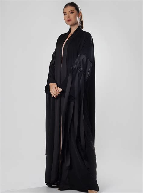 3d abaya modern abaya with weaved strips sleeve trimmings free size from m xl abayas from