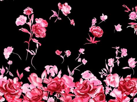 Download Strikingly Vibrant Black And Pink Floral Pattern Wallpaper