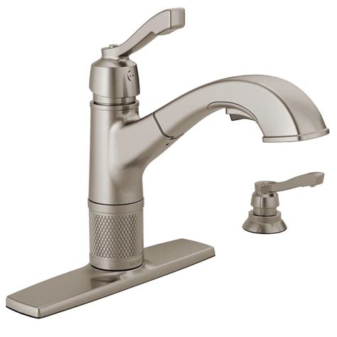 Delta magnatite docking uses a powerful integrated magnet to pull your faucet spray wand precisely into place and hold it there so it stays docked when not in Delta Allentown Single-Handle Pull-Out Sprayer Kitchen ...