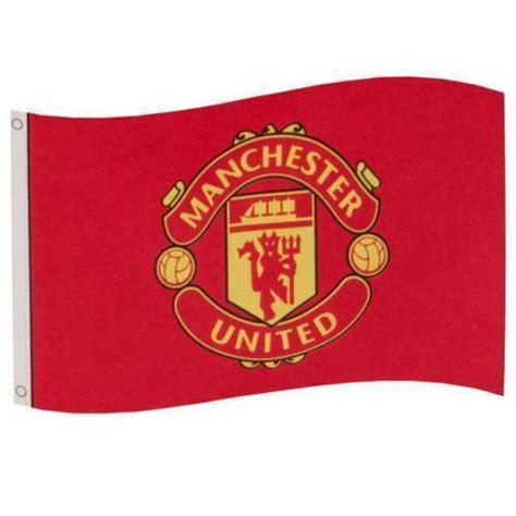 Manchester United Fc Large Crest Football Club Mast Flag 3ft X 5ft