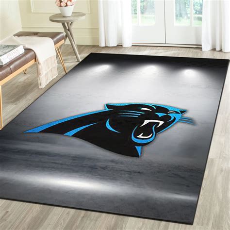 Carolina Panthers Logo Area Rug Football Team Living Room Bedroom