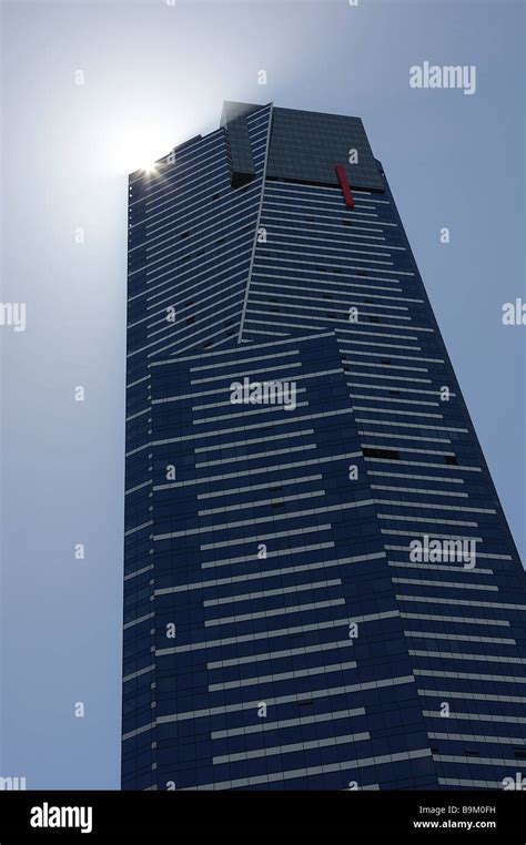 Looking Up The 300m High Eureka Tower Office And Apartment Building In