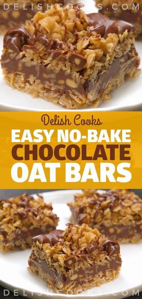 Stick a butter knife or toothpick into the center. Easy No-Bake Chocolate Oat Bars | Oat bar recipes, Oatmeal ...