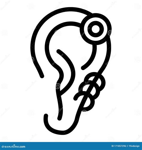 Steel Ear Piercing Icon Outline Style Stock Vector Illustration Of