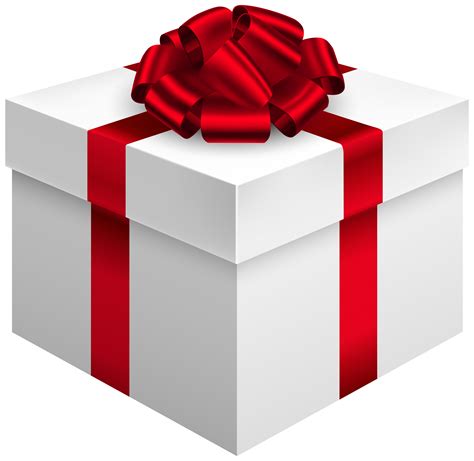 White T Box With Red Bow Png Clipart Best Web Clipart