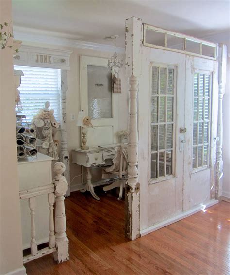 The Interior French Doors Are White And Have Been Painted In An Old