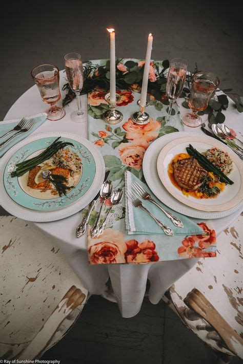 An Elegant Vintage Table With A Delicious Wedding Entree Wedding