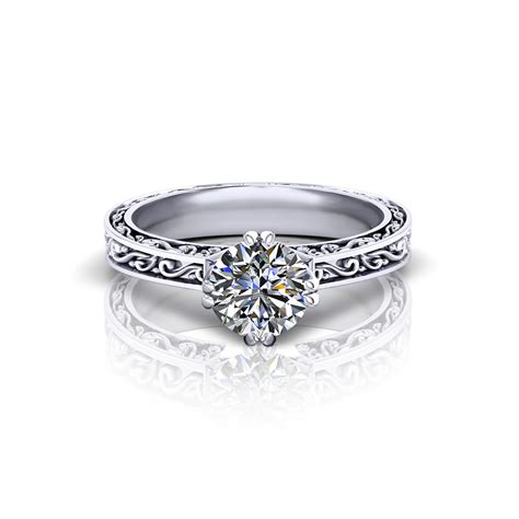 Vintage Embossed Engagement Ring Jewelry Designs