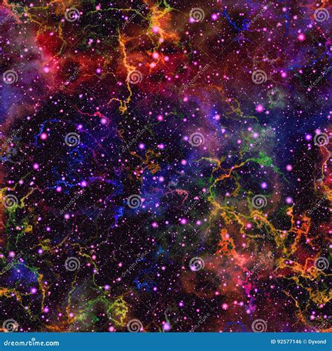 Abstract Colorful Universe Nebula Night Starry Sky Multicolor Outer