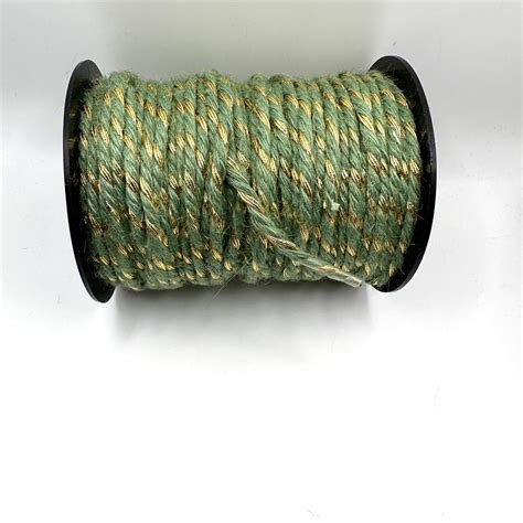Trims Cord 5mm Twist Rope 552 Jute And Polyester Greenmetallic