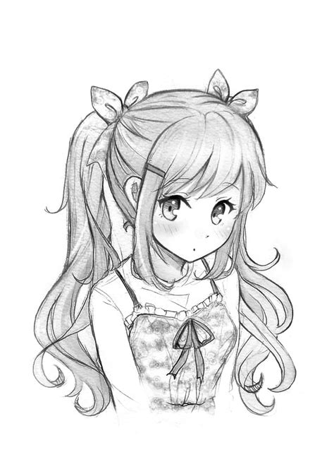 Anime Girl Pencil Drawing