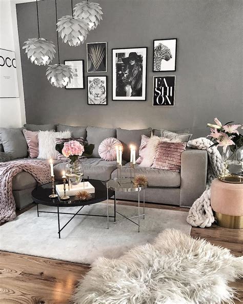 10 Pink And Gray Living Room Ideas
