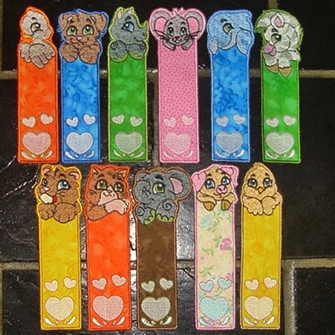 Cute Animal Bookmarks 5x7 Products Swak Embroidery