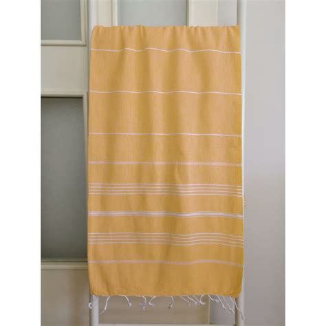 Handmade Sultan Pestemal Luxurious Yellow Turkish Towel Aseel