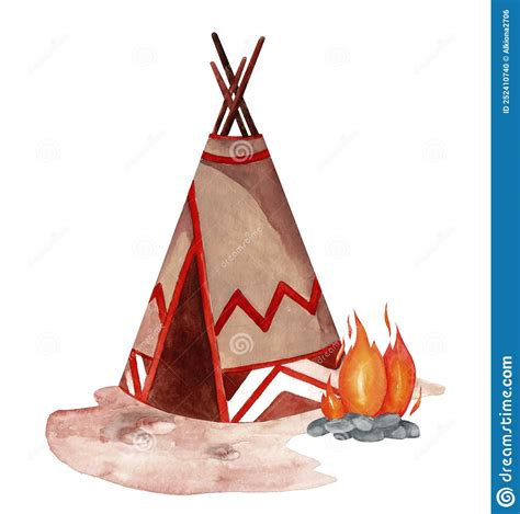 native american tepee with campfire closeup stock illustration illustration of native ethnic